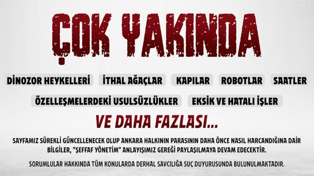 ANKARA BÜYÜKŞEHİR BELEDİYESİ İSRAF SAYFASI YAYINDA: ANKAPARK MALİYETİ KALEM KALEM AÇIKLANDI