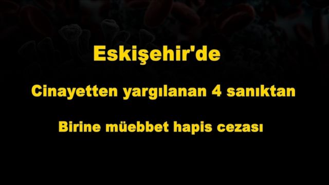 Eskişehir'de cinayetten yargılanan 4 sanıktan birine müebbet hapis cezası