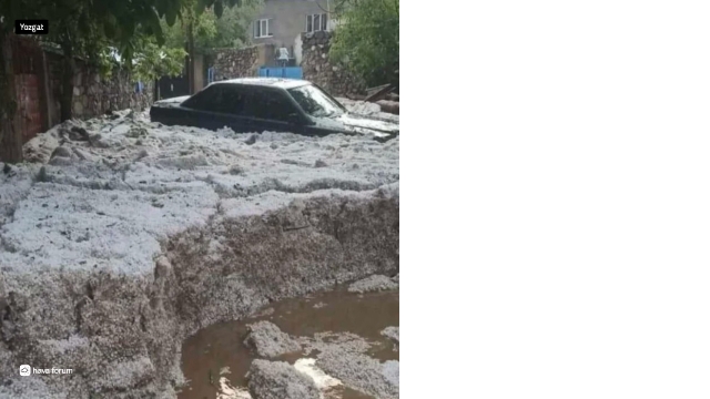 Yozgat Akdağmadeni ilçesine 50 cm dolu yağdı